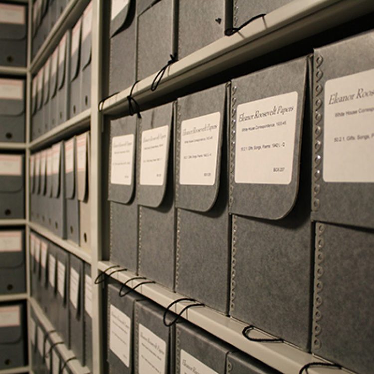 Image of boxes in the FDR Library archive
