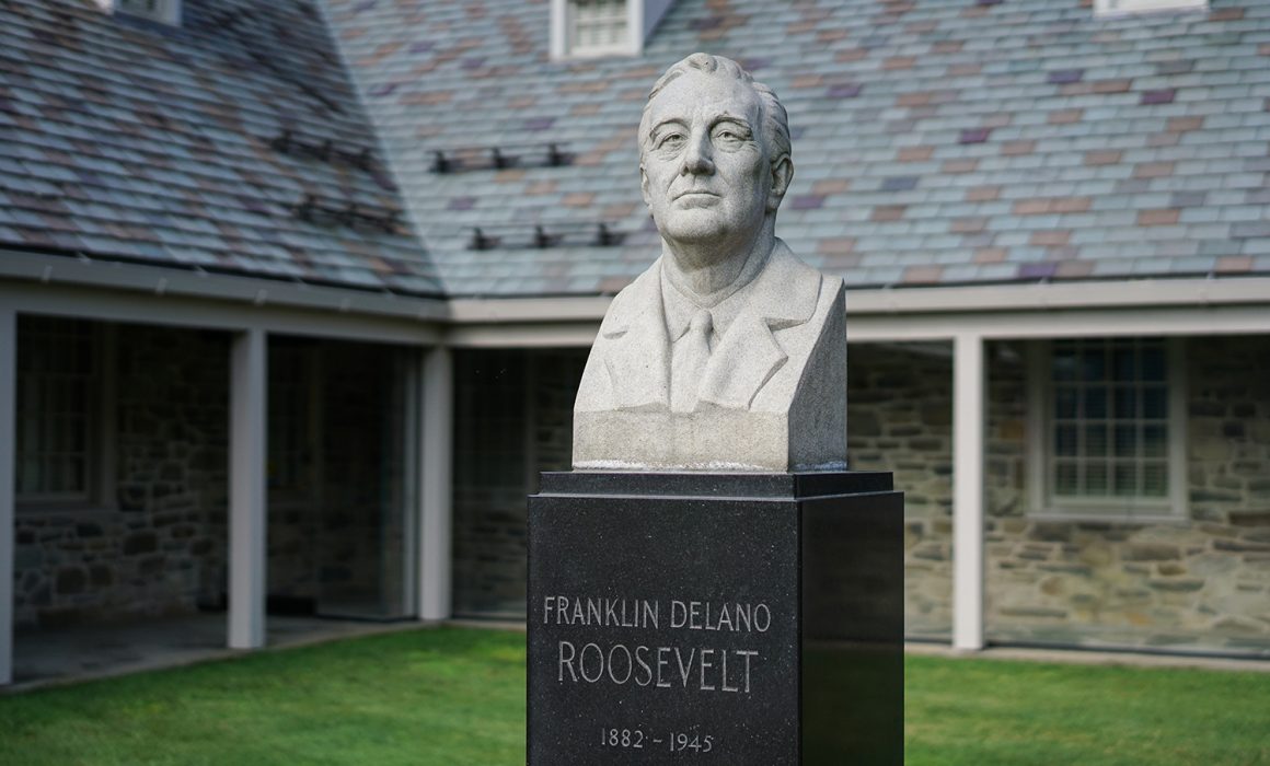 Enscribed bust of FDR at the FDR Library