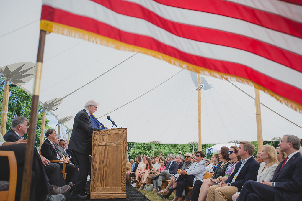 Ambassador William J. vanden Heuvel, Roosevelt Institute Chair Emeritus, speaking at the FDR Library 75th Anniversary Celebrations on June 30, 2016