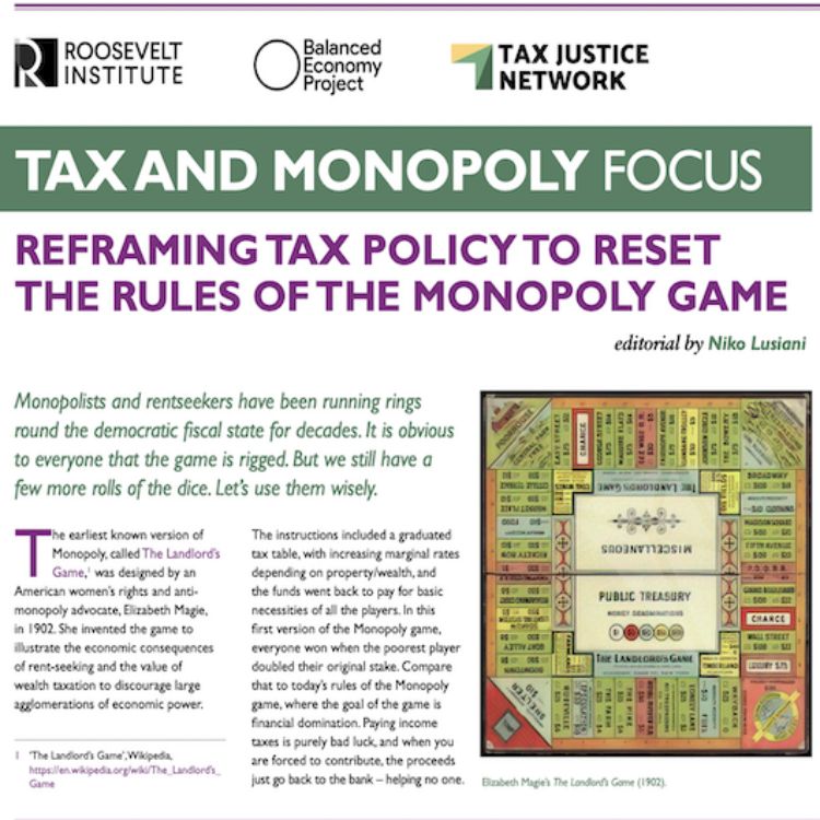 Tax and Monopoly Focus masthead