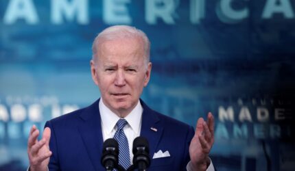 WASHINGTON, DC - MARCH 04: U.S. President Joe Biden speaks about the February jobs report during an event at the White House complex March 4, 2022 in Washington, DC. The U.S. economy added 678,000 new jobs in the month of February. (Photo by Win McNamee/Getty Images)