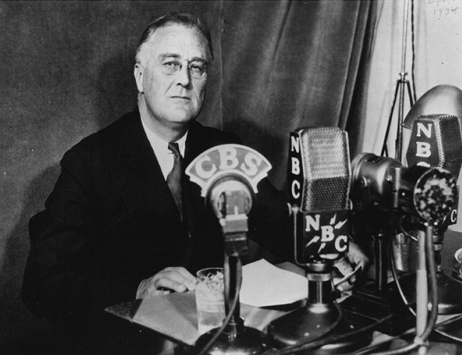 President Franklin D. Roosevelt delivering Fireside Chat #6