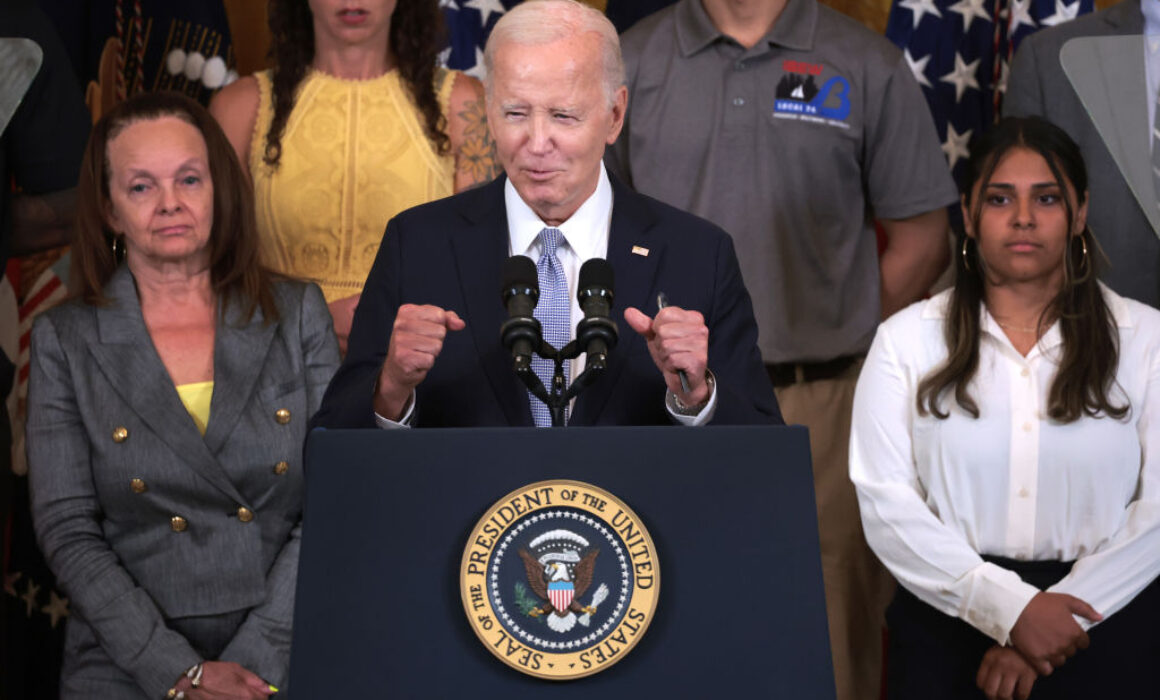 President Joe Biden delivers remarks on the first anniversary of the Inflation Reduction Act on August 16, 2023.